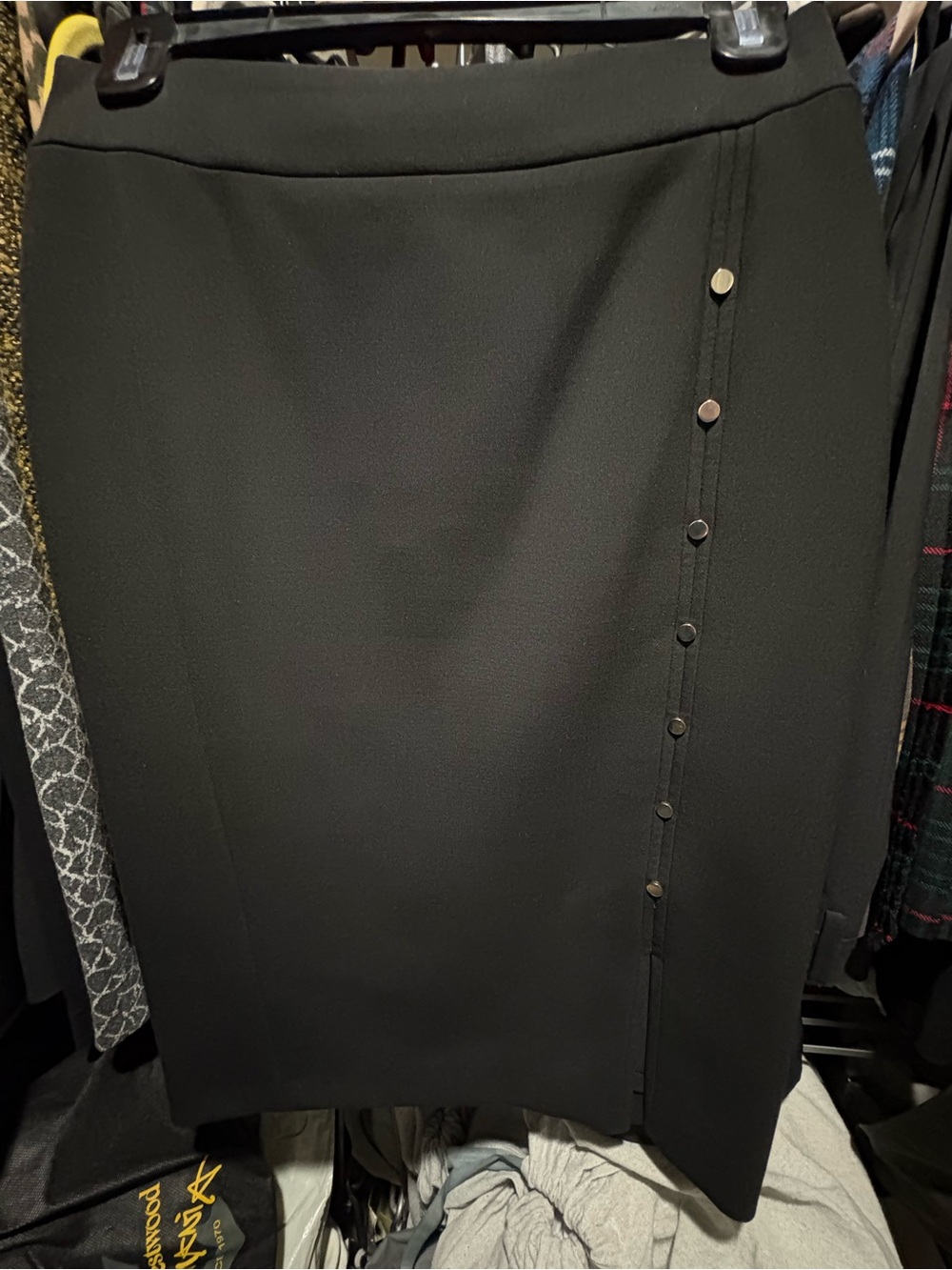 Boss Black Pencil Skirt with Side Button Detail